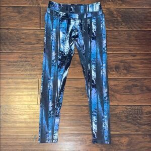 Lucy Blue Print Athletic Workout Athleisure Leggings Pants